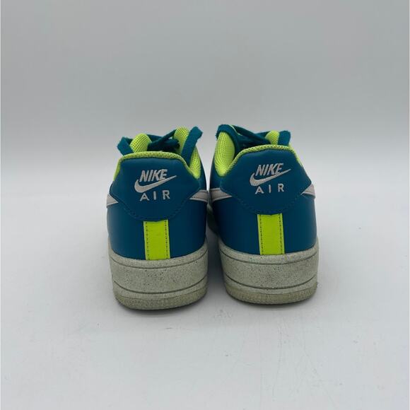 2022 Nike Air Force 1 Low Teal/Yellow Size 6.5Y - Picture 4 of 6
